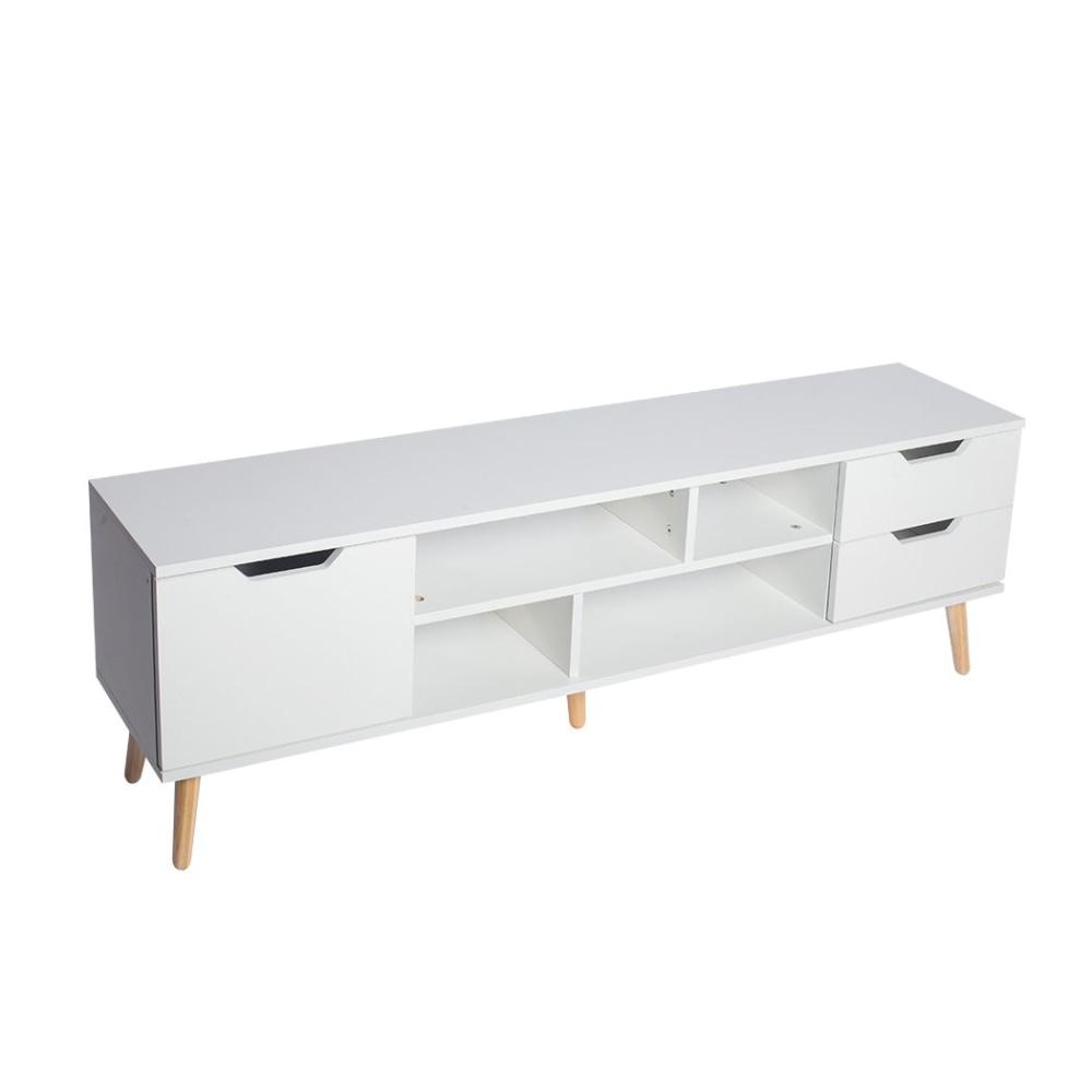 Entertainment Unit TV Stand Cabinet Storage Drawers Wooden Shelf 140cm White Fast shipping On sale