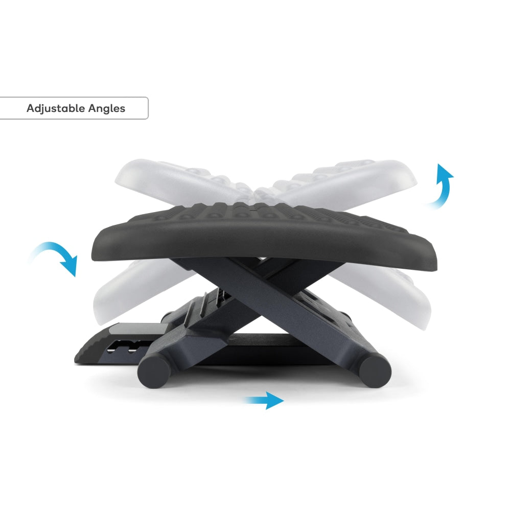 Ergonomic Adjustable Anti-Slip Massaging Footrest - Charcoal Office Accessories Fast shipping On sale