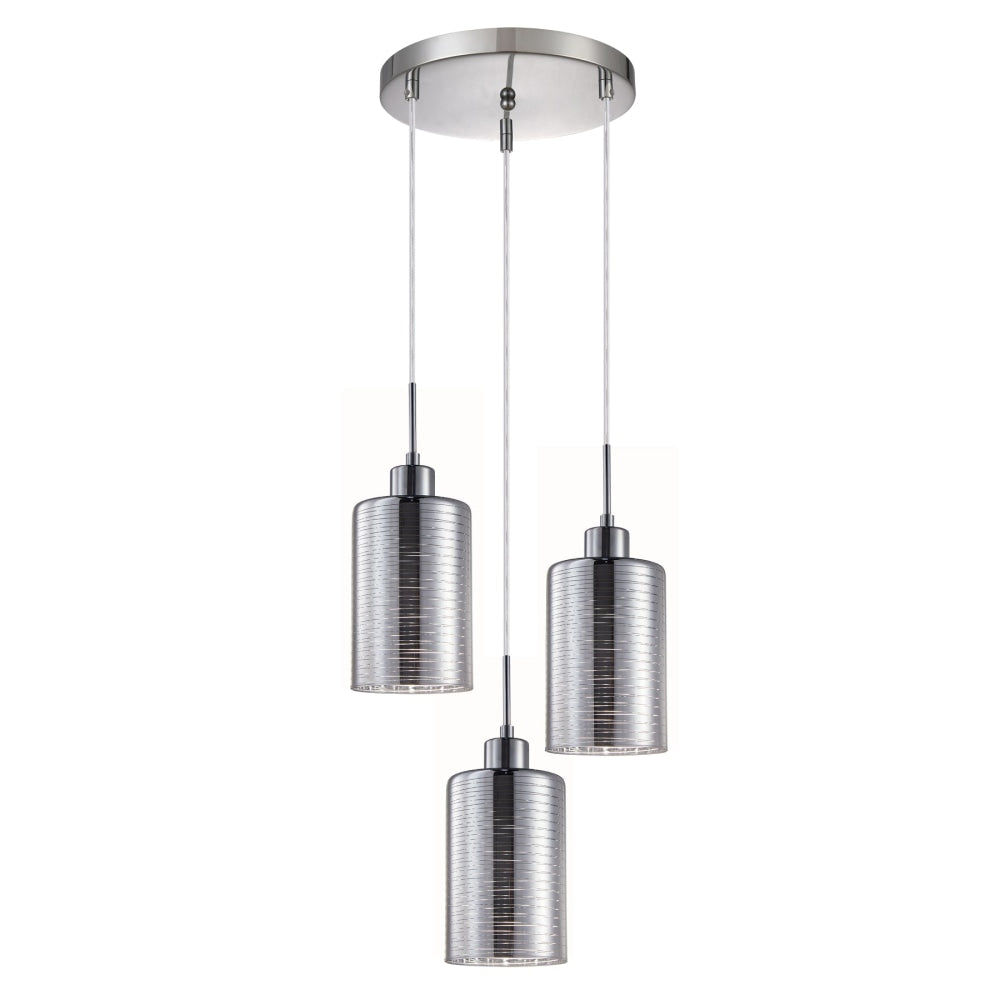 ESPEJO Pendant Lamp Light Interior ES x 3 72W Chrome Glass Oblong Round Base Fast shipping On sale