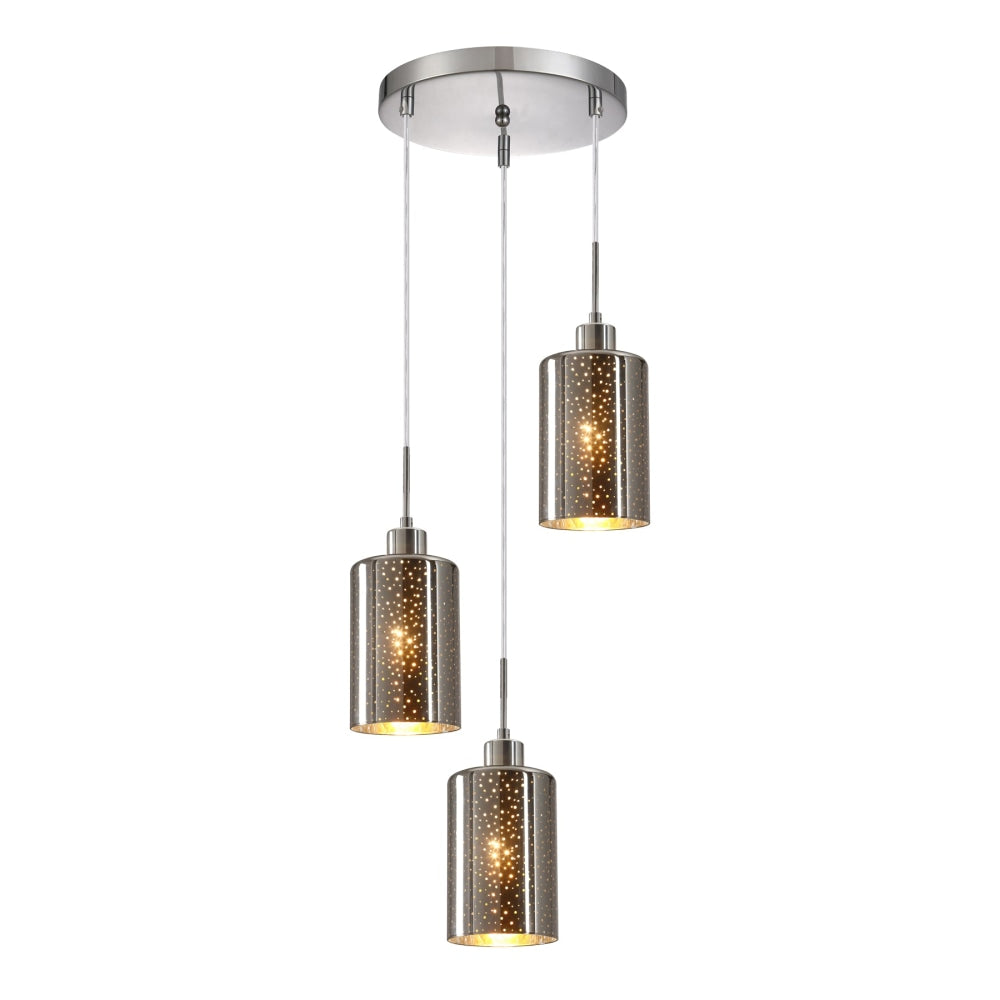 ESPEJO Pendant Lamp Light Interior ES x 3 72W Chrome Glass with Dotted Effect Round Base Fast shipping On sale