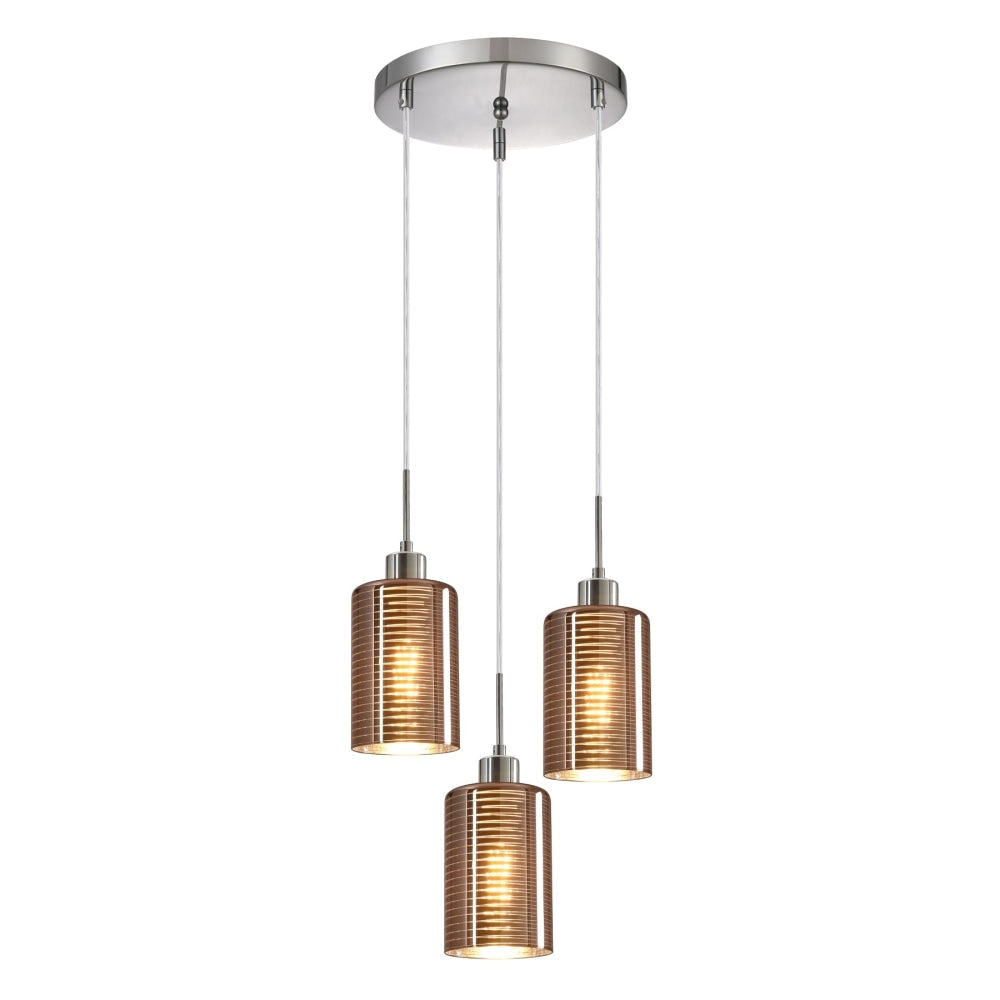 ESPEJO Pendant Lamp Light Interior ES x 3 72W Copper Glass Oblong Round Base Fast shipping On sale