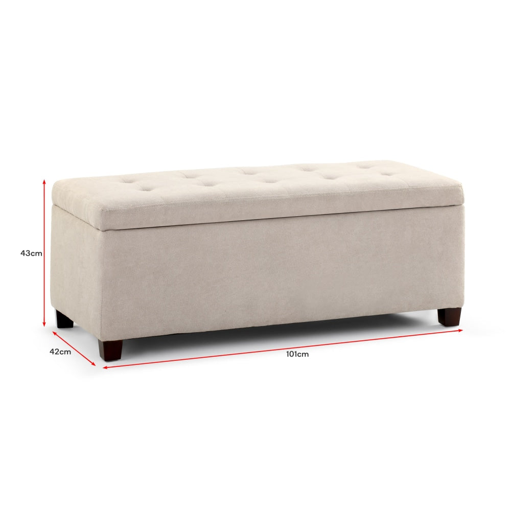 Fabric Storage Box Ottoman Foot Stool Bench - Beige Fast shipping On sale