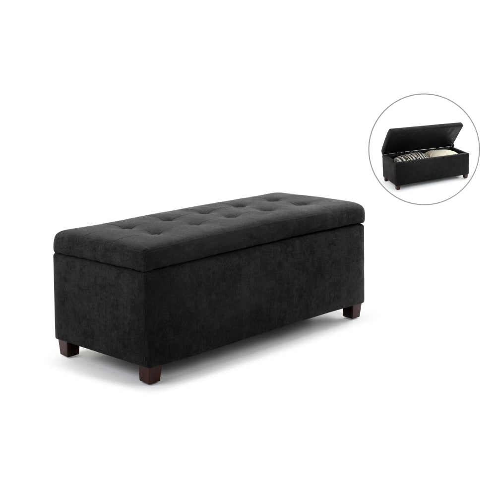Fabric Storage Box Ottoman Foot Stool Bench - Black Fast shipping On sale