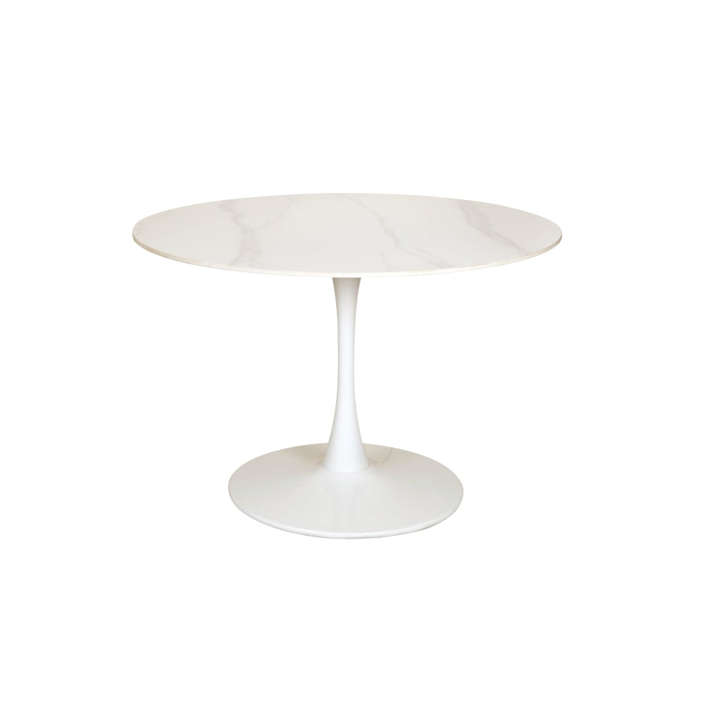 Fari Round Ceramic Kitchen Dining Table 110cm - White Sevella Fast shipping On sale