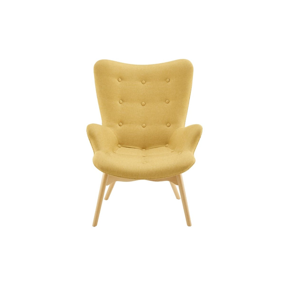 Featherston Replica Fabric Contour Relaxing Lounge Armchair - Mustard Chair Fast shipping On sale