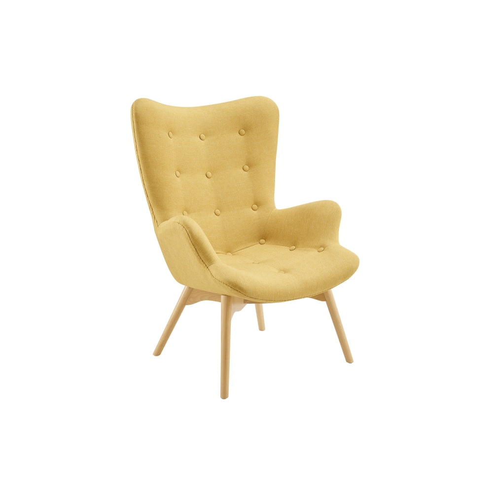 Featherston Replica Fabric Contour Relaxing Lounge Armchair - Mustard Chair Fast shipping On sale