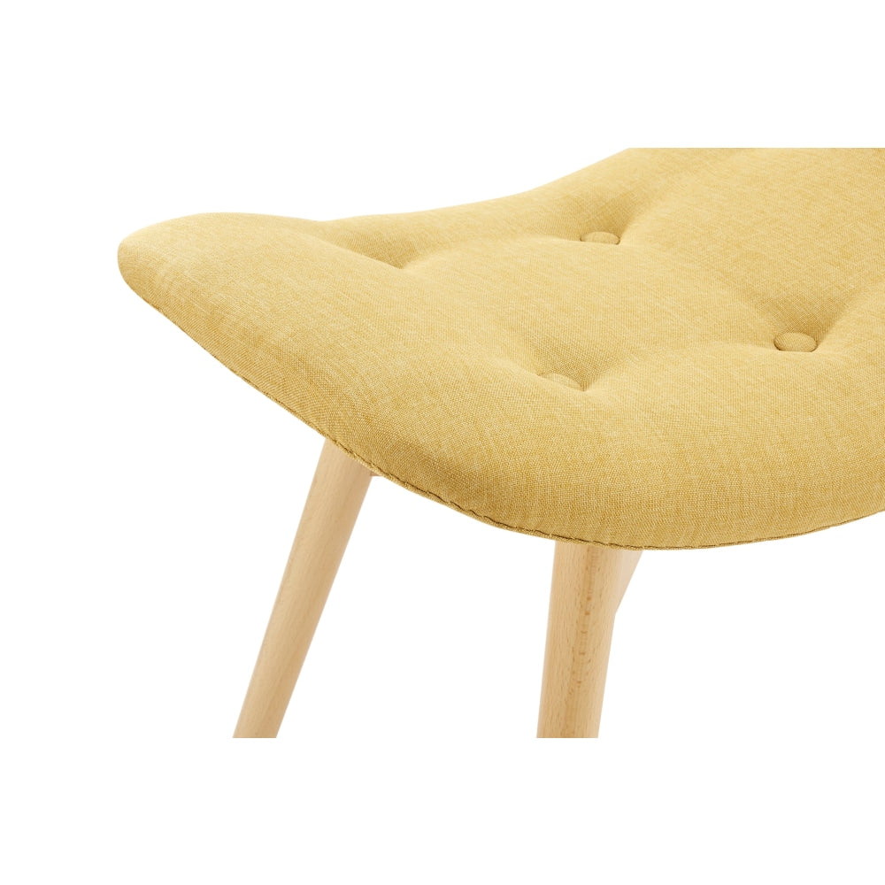 Featherstone Contour Replica Fabric Ottoman Foot Stool - Mustard Fast shipping On sale