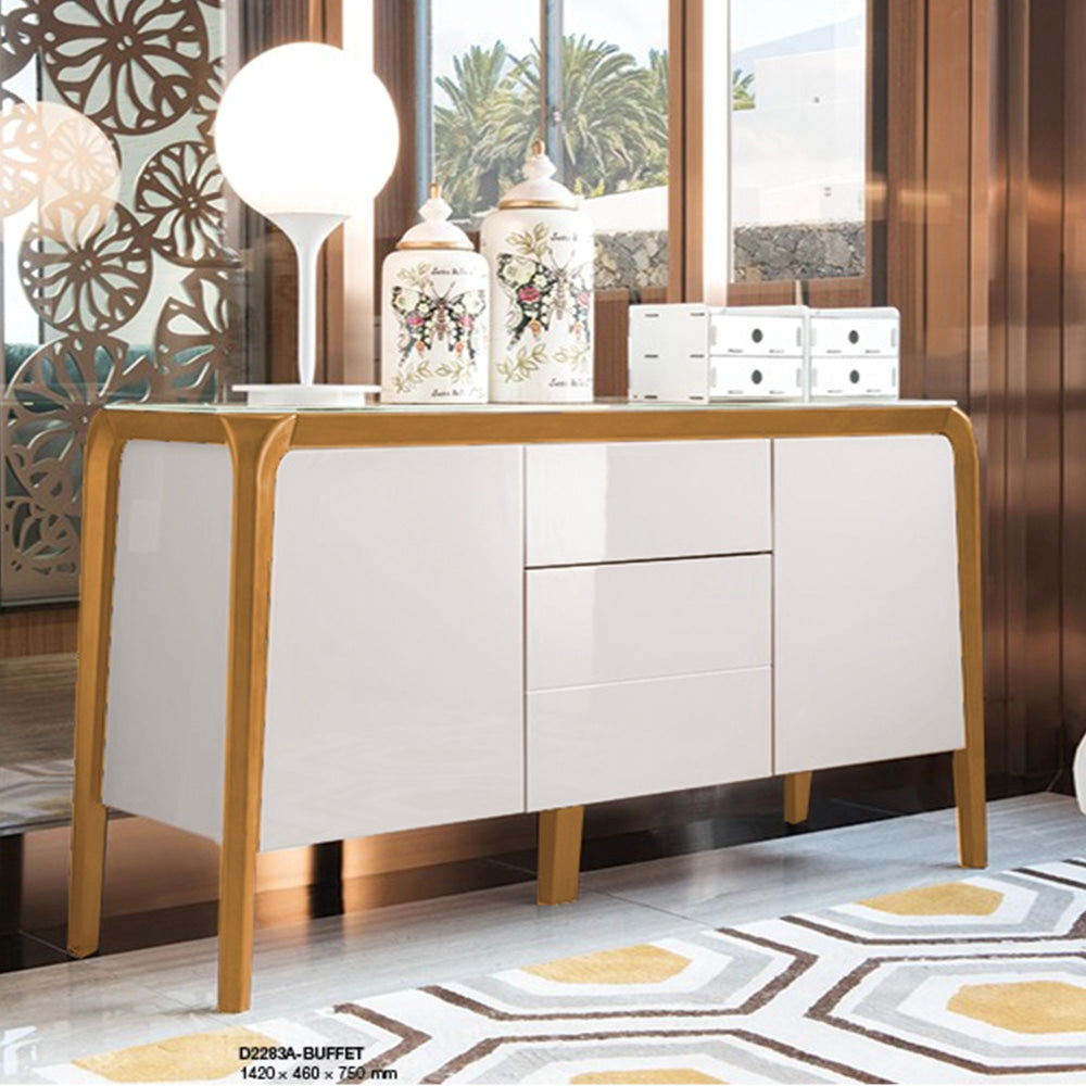 Finland Modern Wooden Sideboard Buffet Unit Storage Cabinet - White & Fast shipping On sale