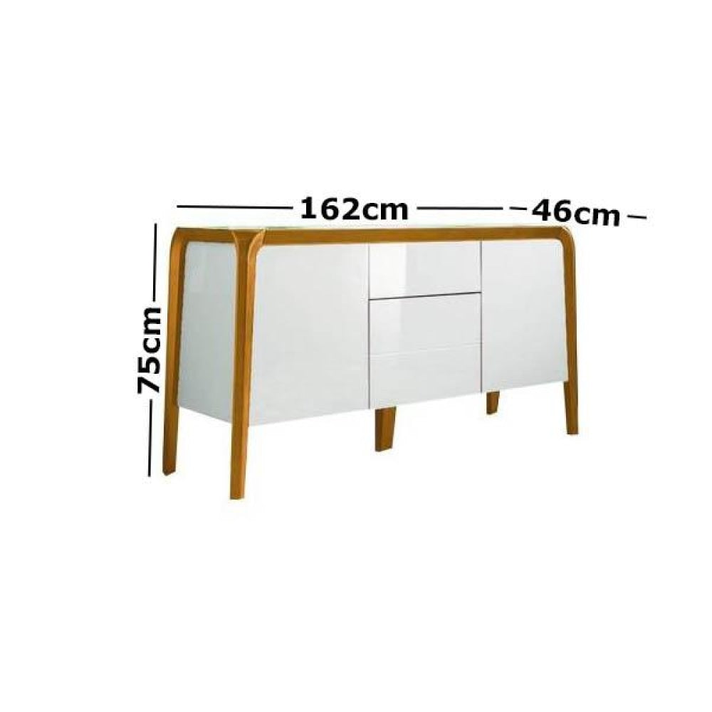 Finland Modern Wooden Sideboard Buffet Unit Storage Cabinet - White & Fast shipping On sale