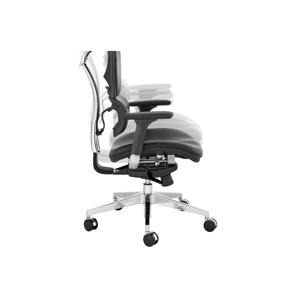 Finlay Ergonomic Executive Office Computer Work Task Chair - Black Leather Fast shipping On sale