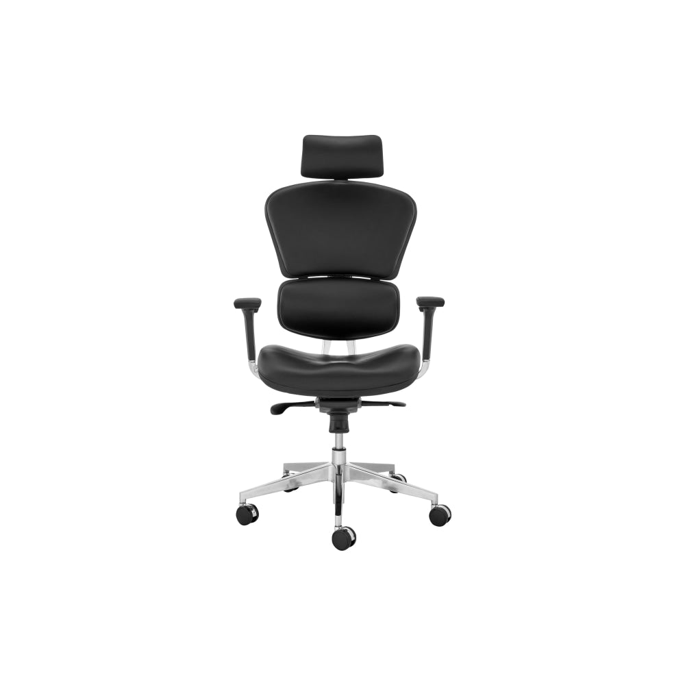 Finlay Ergonomic Executive Office Computer Work Task Chair - Black Leather Fast shipping On sale