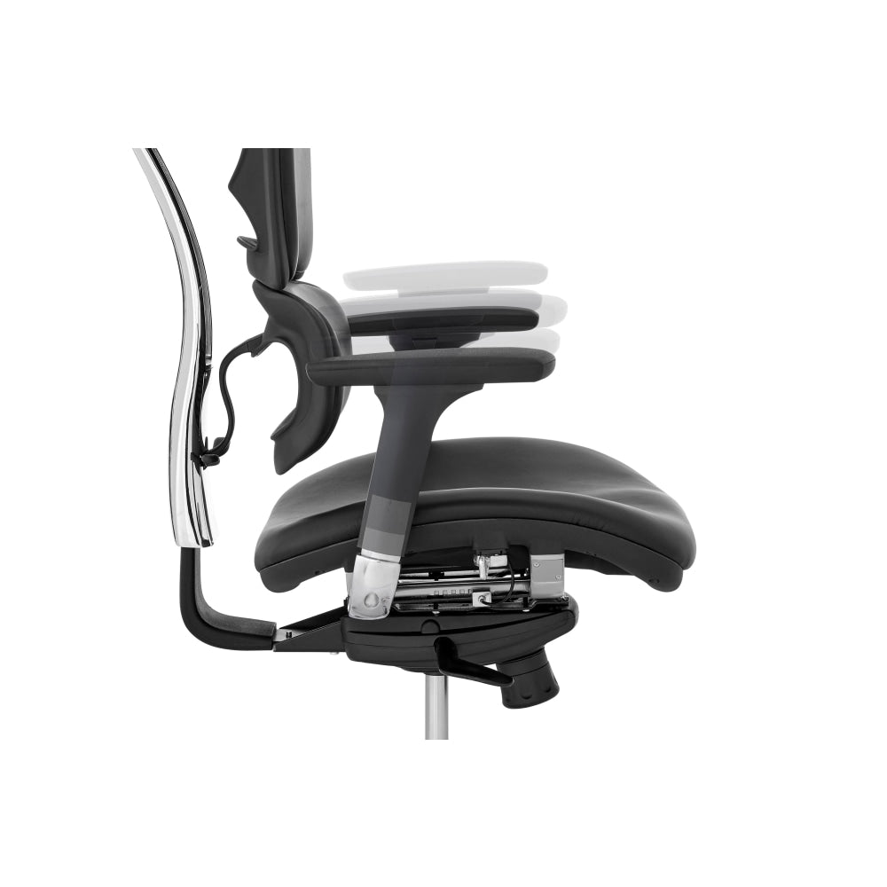 Finlay Ergonomic Executive Office Computer Work Task Chair - Black Leather Fast shipping On sale