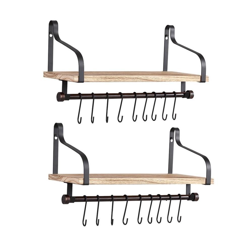 Floating Shelf Brackets Wall Shelves Mount Display Rack Storage Hook 2pcs Bookcase Fast shipping On sale