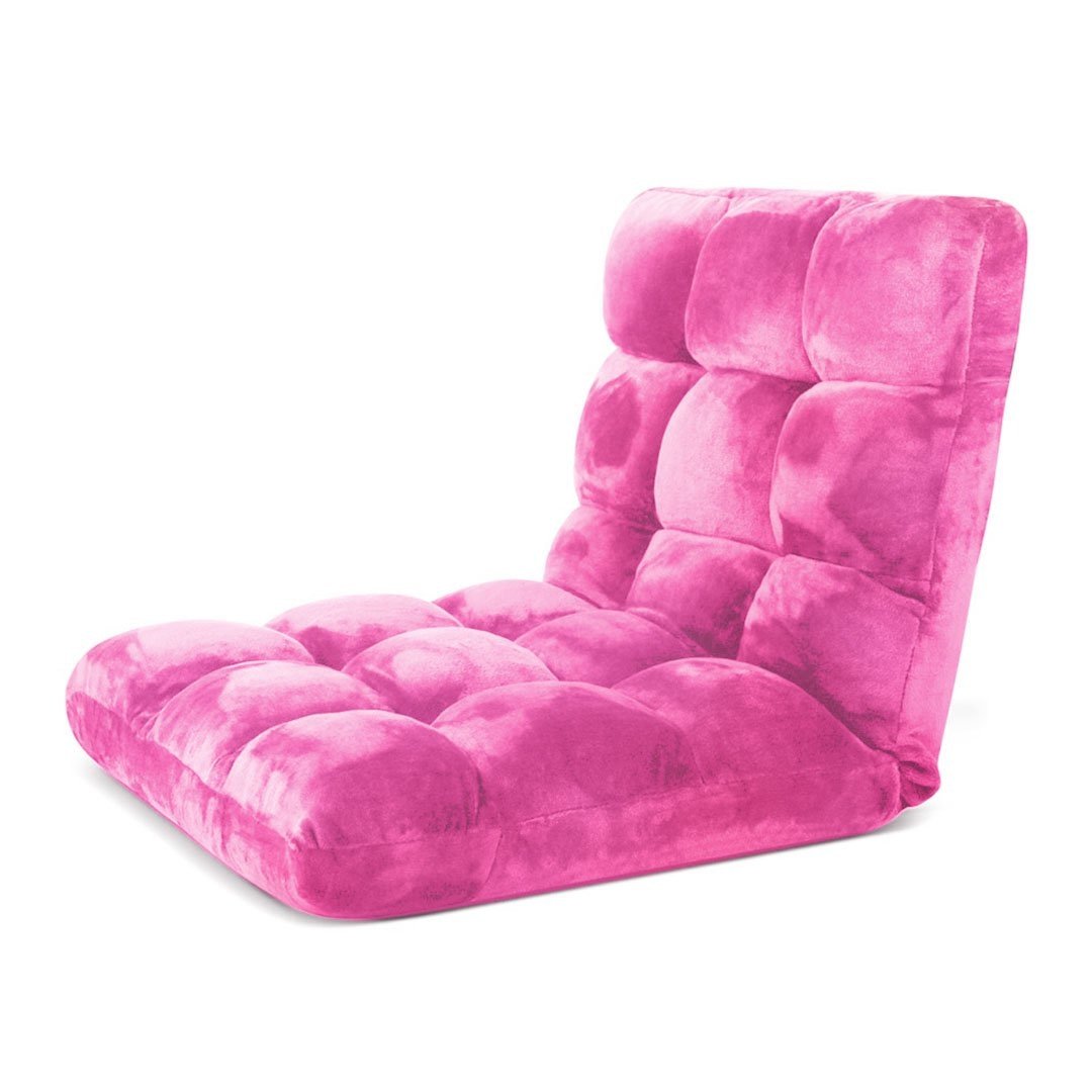 Floor Recliner Folding Lounge Sofa Futon Couch Chair Cushion Light Pink Fast shipping On sale