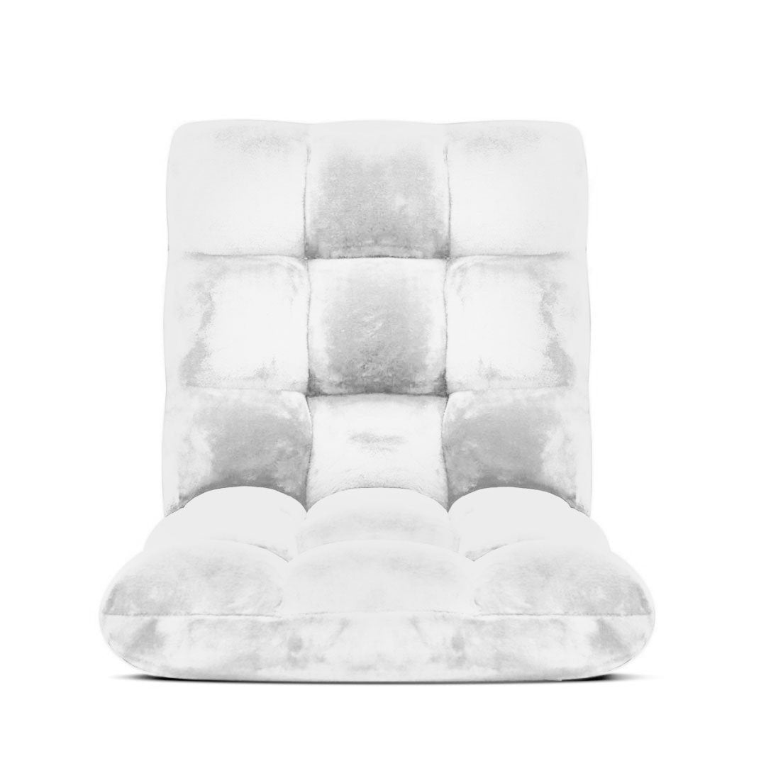 Floor Recliner Folding Lounge Sofa Futon Couch Chair Cushion White Fast shipping On sale