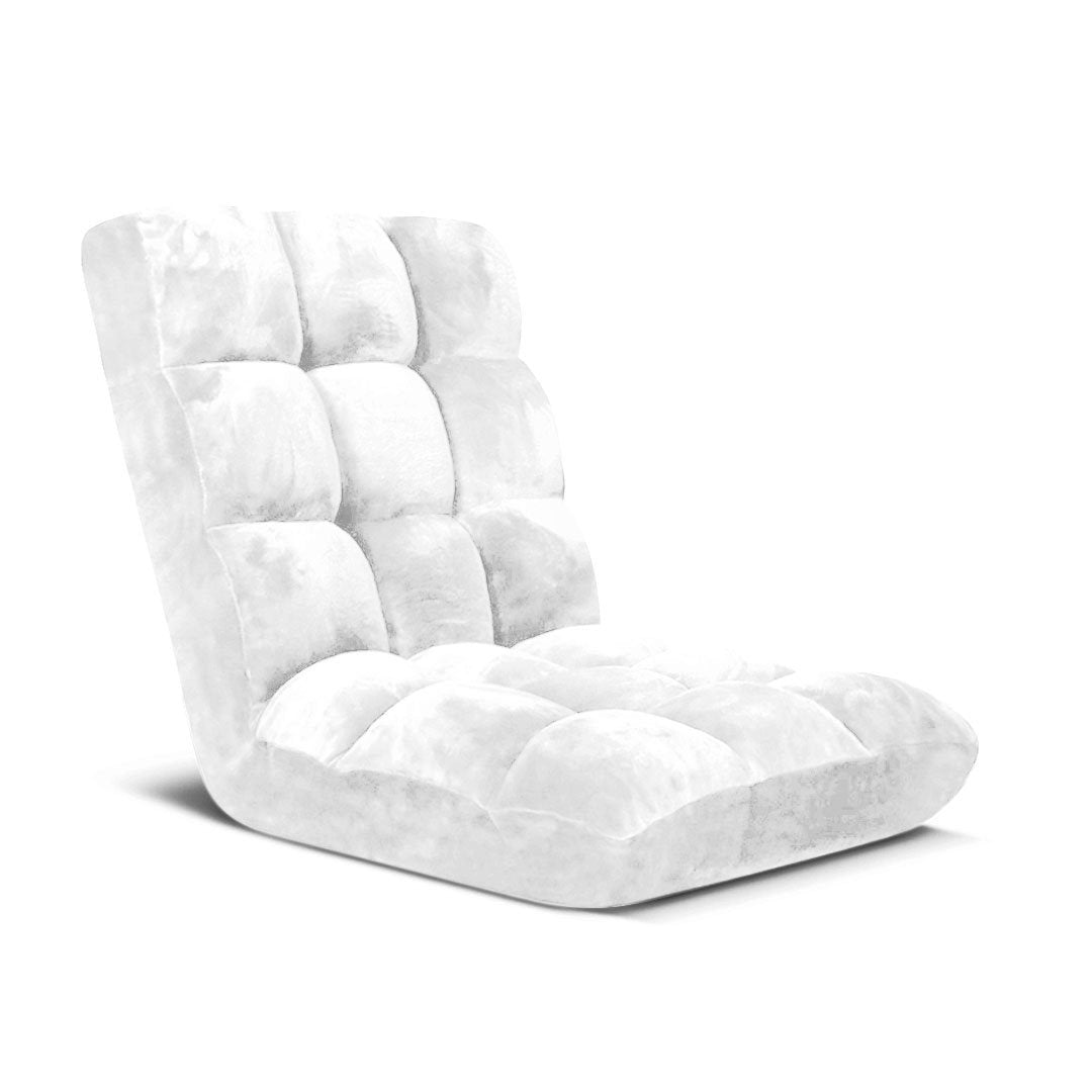 Floor Recliner Folding Lounge Sofa Futon Couch Chair Cushion White Fast shipping On sale