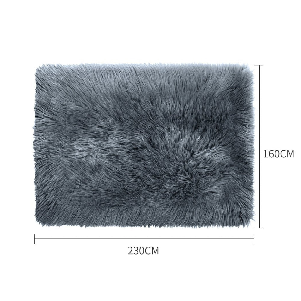 Floor Rugs Sheepskin Shaggy Rug Carpet Bedroom Living Room Mat 160X230 Dark Grey Fast shipping On sale