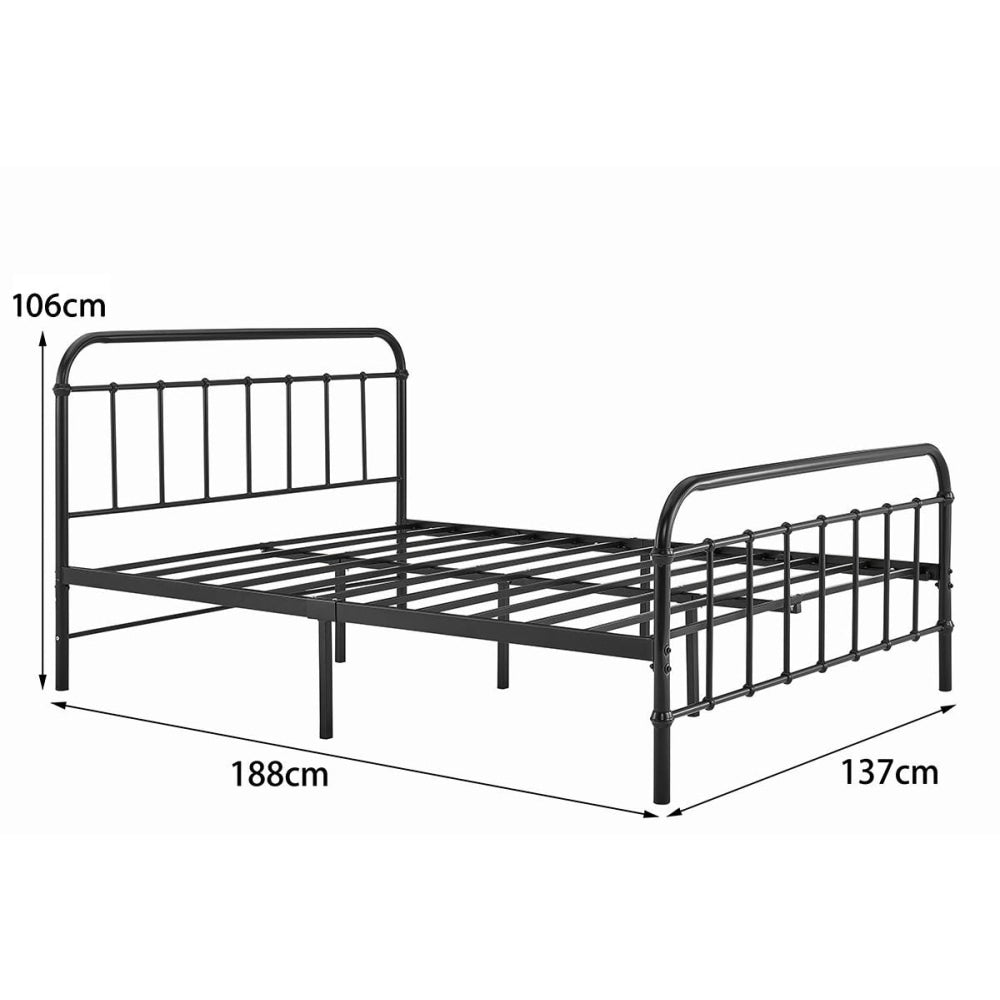 Florence Metal Bed Frame - Black Double / Fast shipping On sale