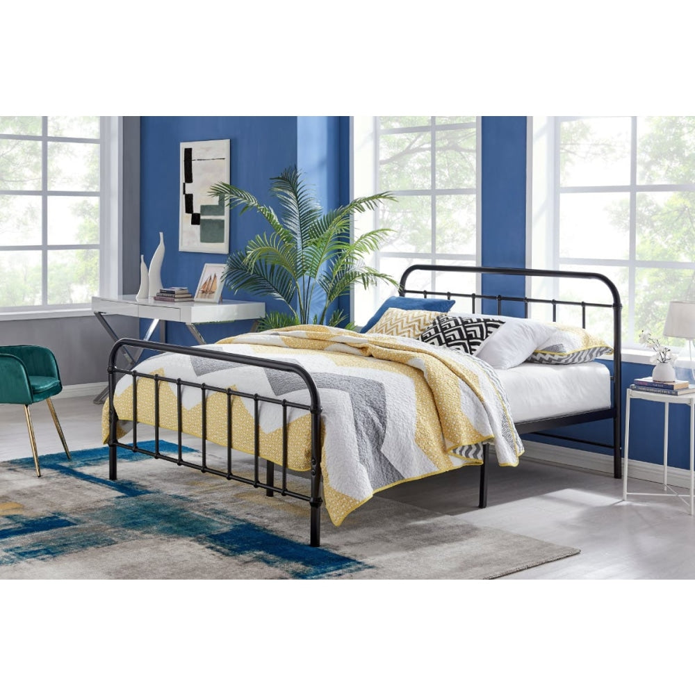 Florence Metal Bed Frame - Black Double / Fast shipping On sale