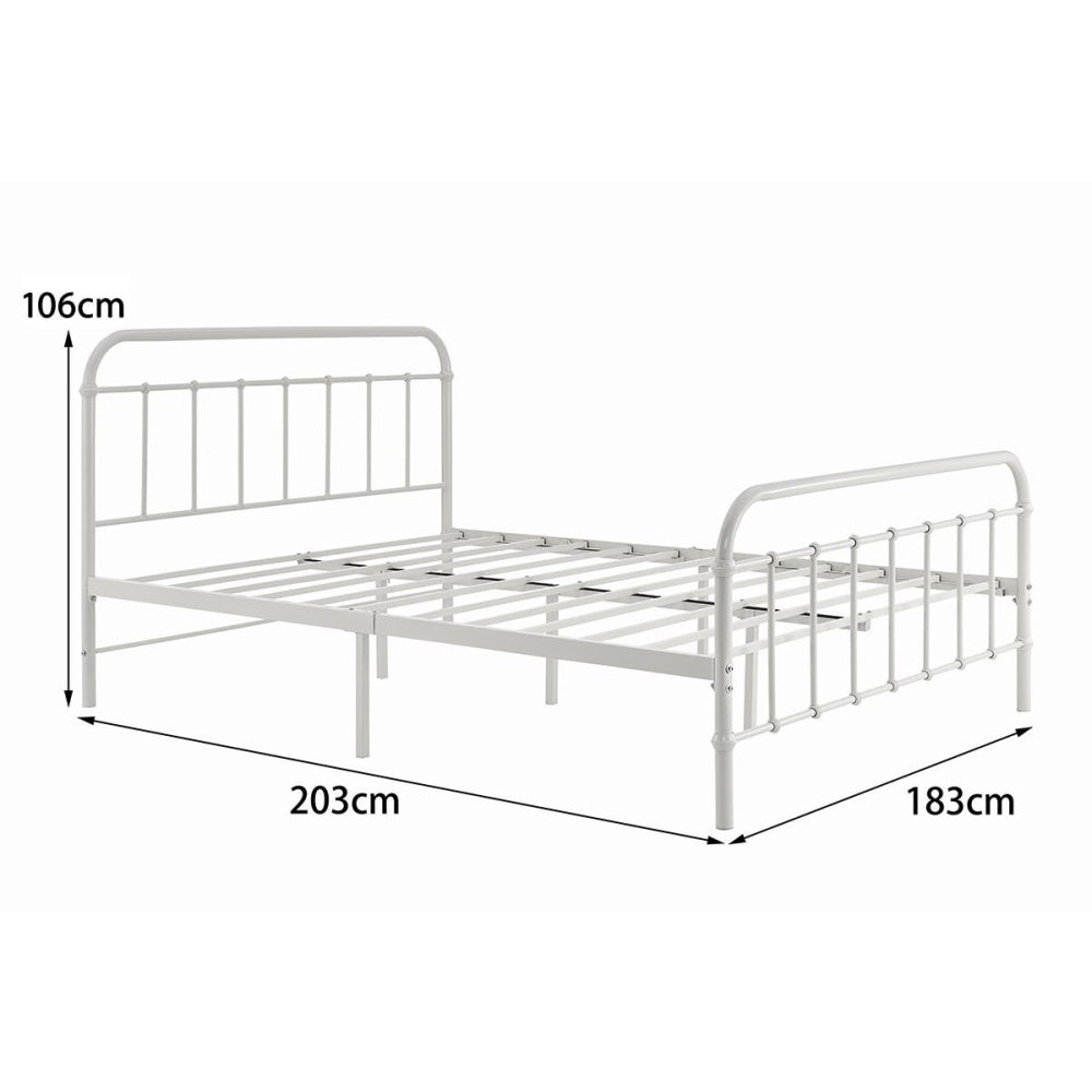 Florence Metal Bed Frame - White King / Fast shipping On sale