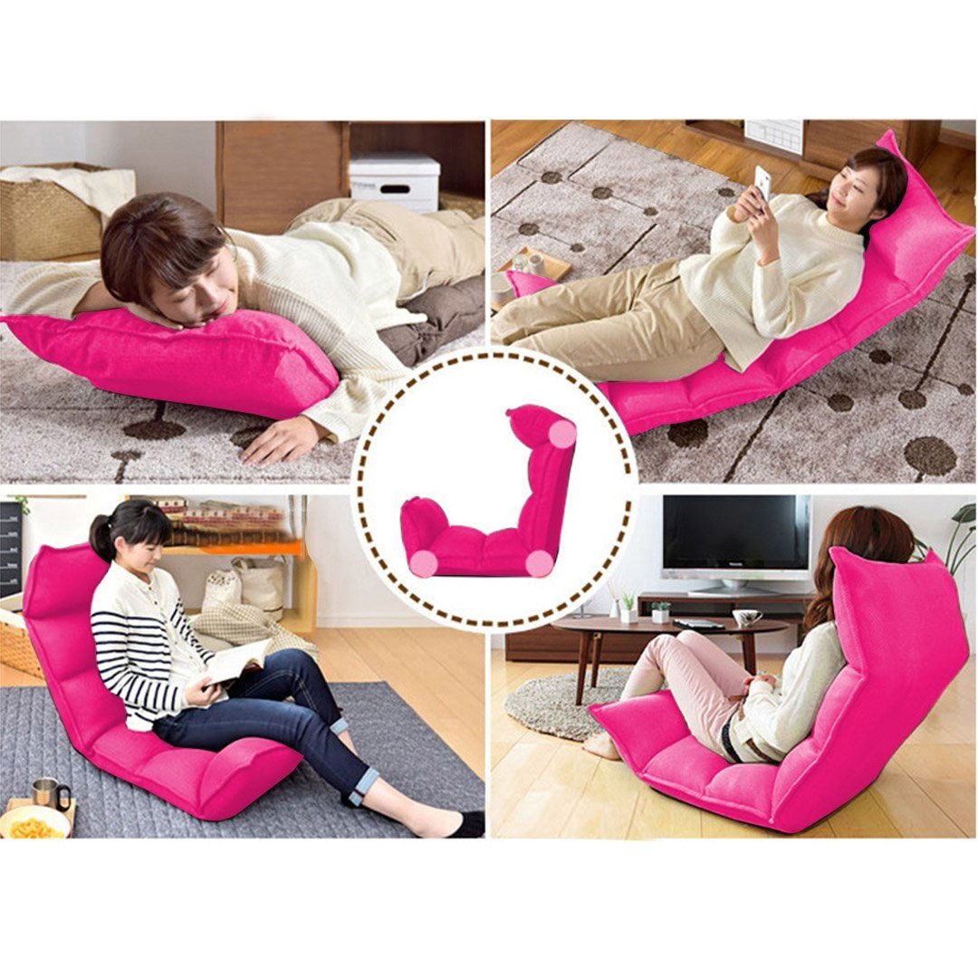 Foldable Tatami Floor Sofa Bed Meditation Lounge Chair Recliner Lazy Couch Pink Fast shipping On sale