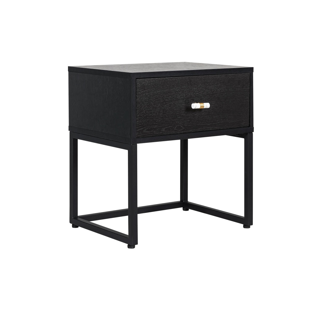 Fore Bedside Nighstand Side Table W/ 1-Drawer - Black Fast shipping On sale