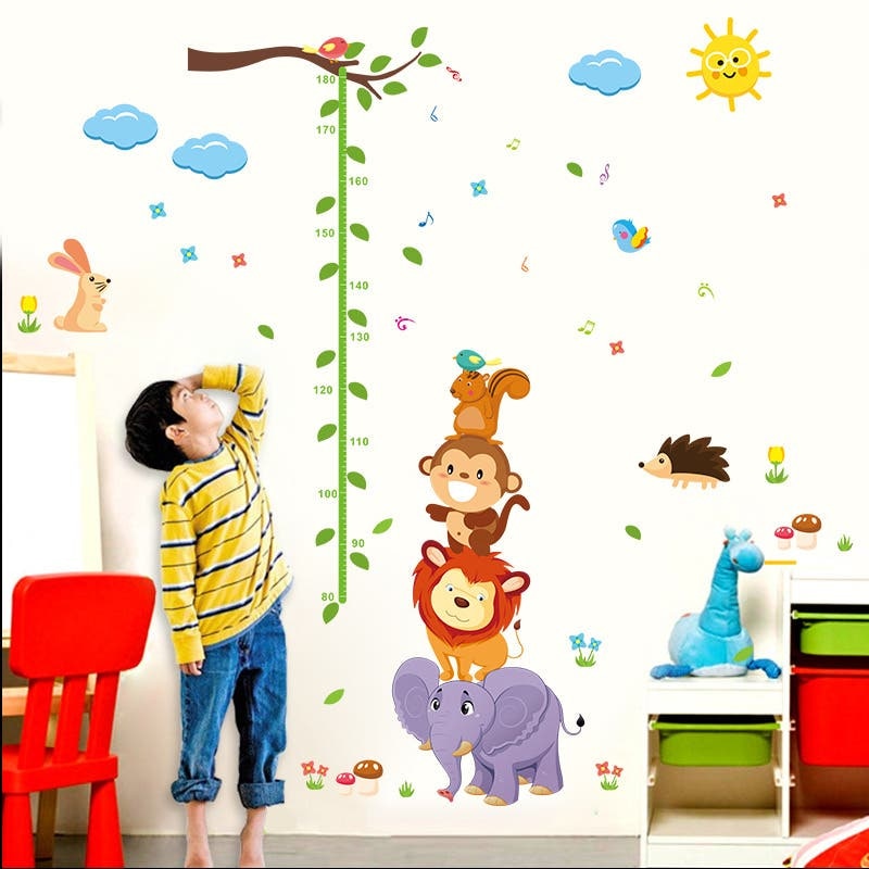 Forest Friends Tree Branch Measurement Wall Sticker Decoration Decor Fast shipping On sale