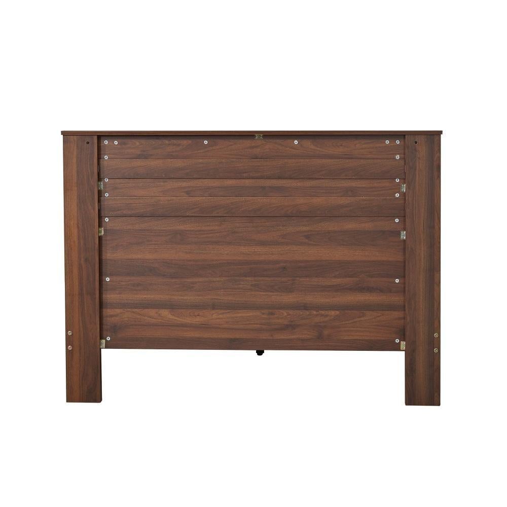 Modern Wooden Bed Frame Double Size W/ Headboard - Walnut Fast shipping On sale