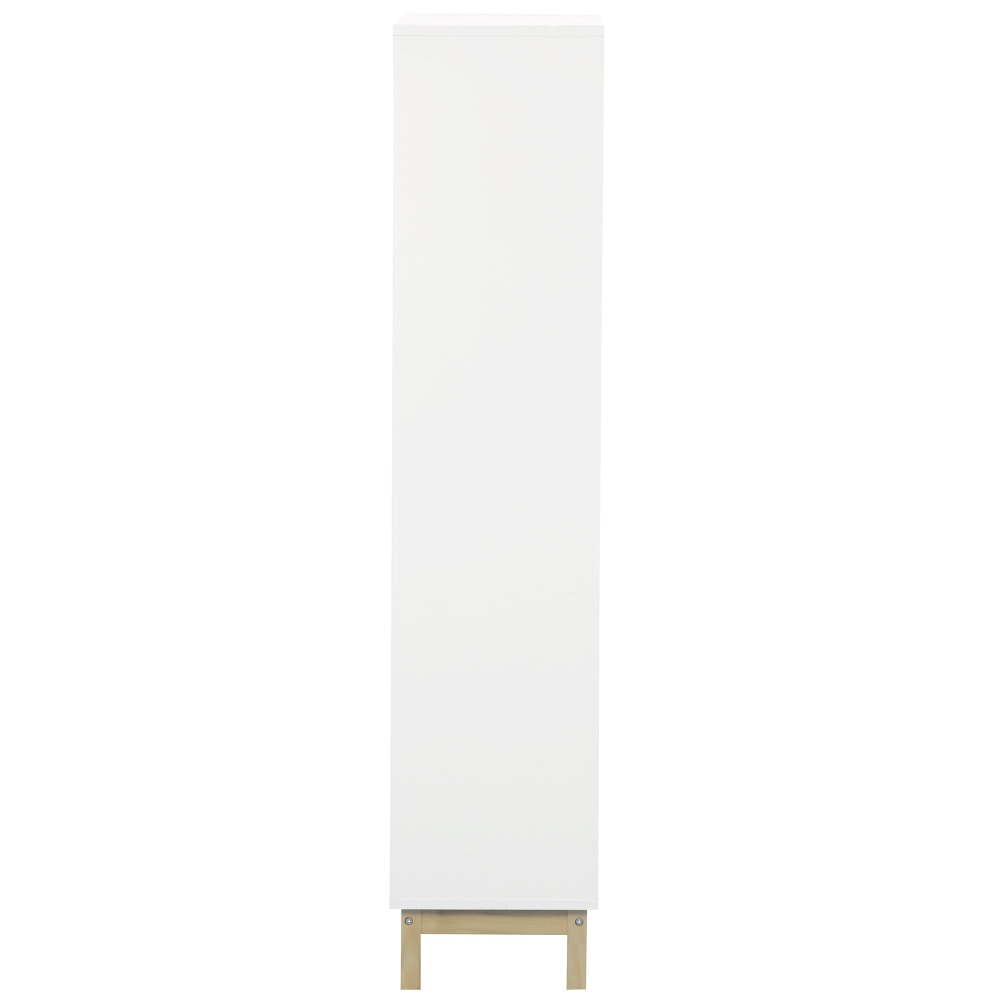 Freja Modern Scandinavian 4-Tier Bookcase Display Shelf Cabinet - White/Natural Fast shipping On sale