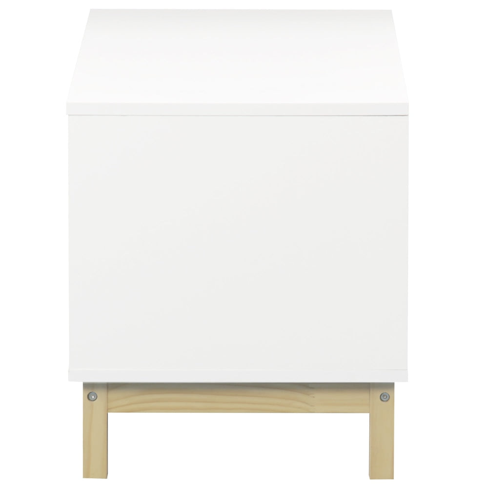 Freja Modern Scandinavian Compact Entertainment Unit TV Stand 120cm - White/Natural Fast shipping On sale