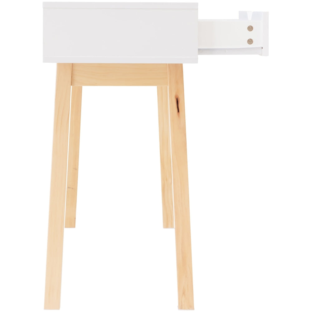 Freja Modern Scandinavian Hall Console Hallway Table W/ 1-Drawer - White/Natural Office Desk Fast shipping On sale