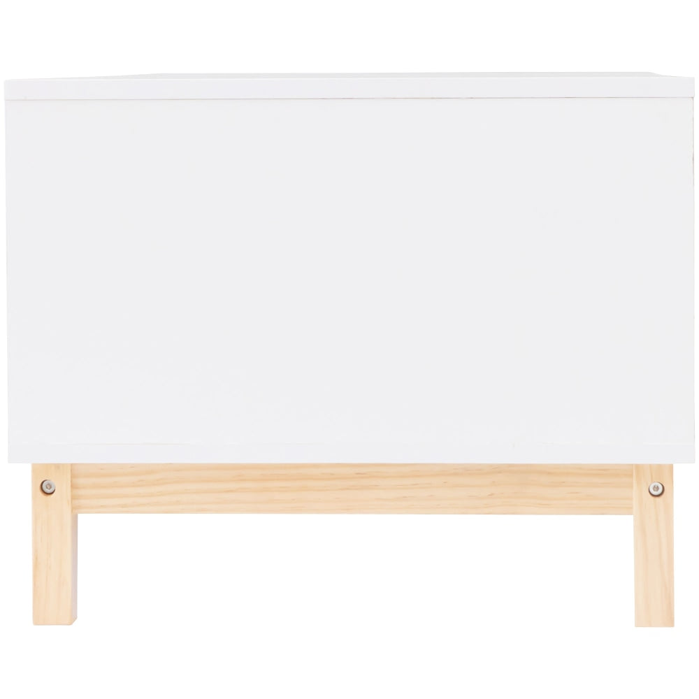Freja Modern Scandinavian Rectangular Coffee Table W/ 1-Drawer - White/Natural Fast shipping On sale