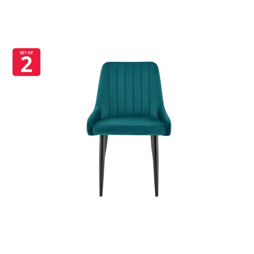 Fremantle Set of 2 Velvet Kitchen Dining Chairs - Emerald Chair Fast shipping On sale