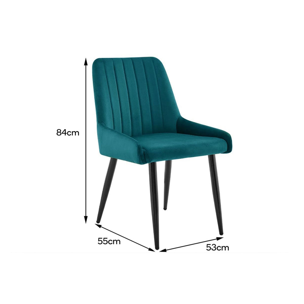 Fremantle Set of 2 Velvet Kitchen Dining Chairs - Emerald Chair Fast shipping On sale