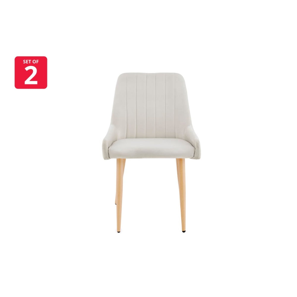 Fremantle Set of 2 Velvet Kitchen Dining Chairs - Light Grey Chair Fast shipping On sale