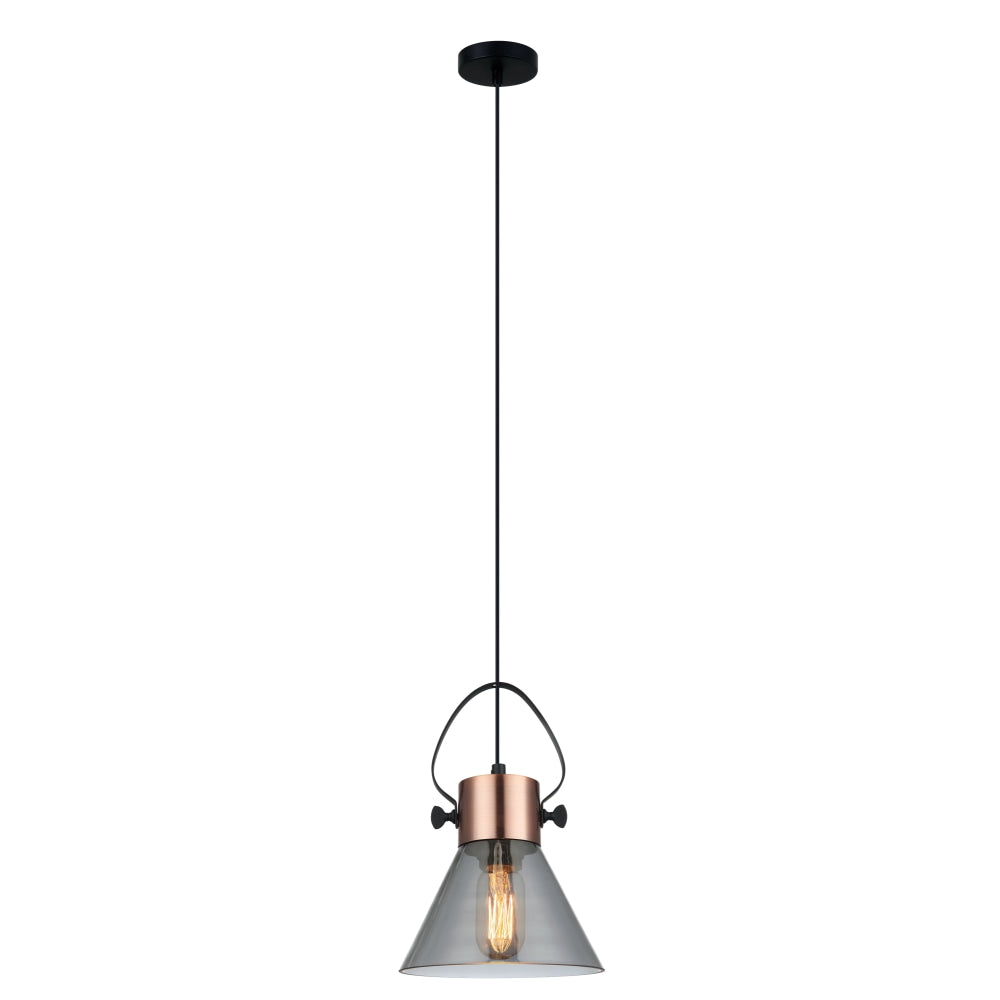 FUMOSO Pendant Lamp Light Interior ES Smoke Glass Cone with Copper Highlight OD180mm Fast shipping On sale