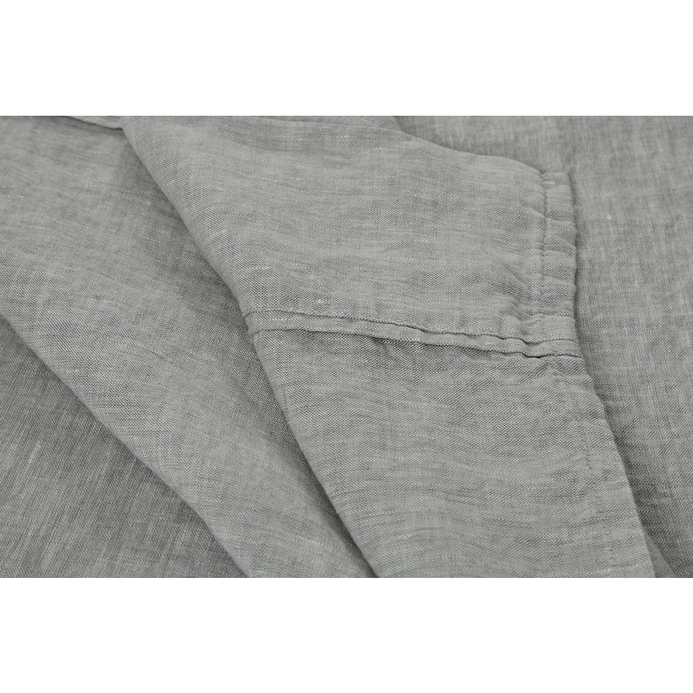 Gabriel French Linen Chambray Bed Sheet Set - Grey Double Fast shipping On sale