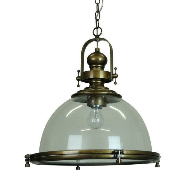 Gandara Classic Pendant Light Lamp industrial Bell Shape Chain Cord 120cm - Clear Antique Brass Fast shipping On sale