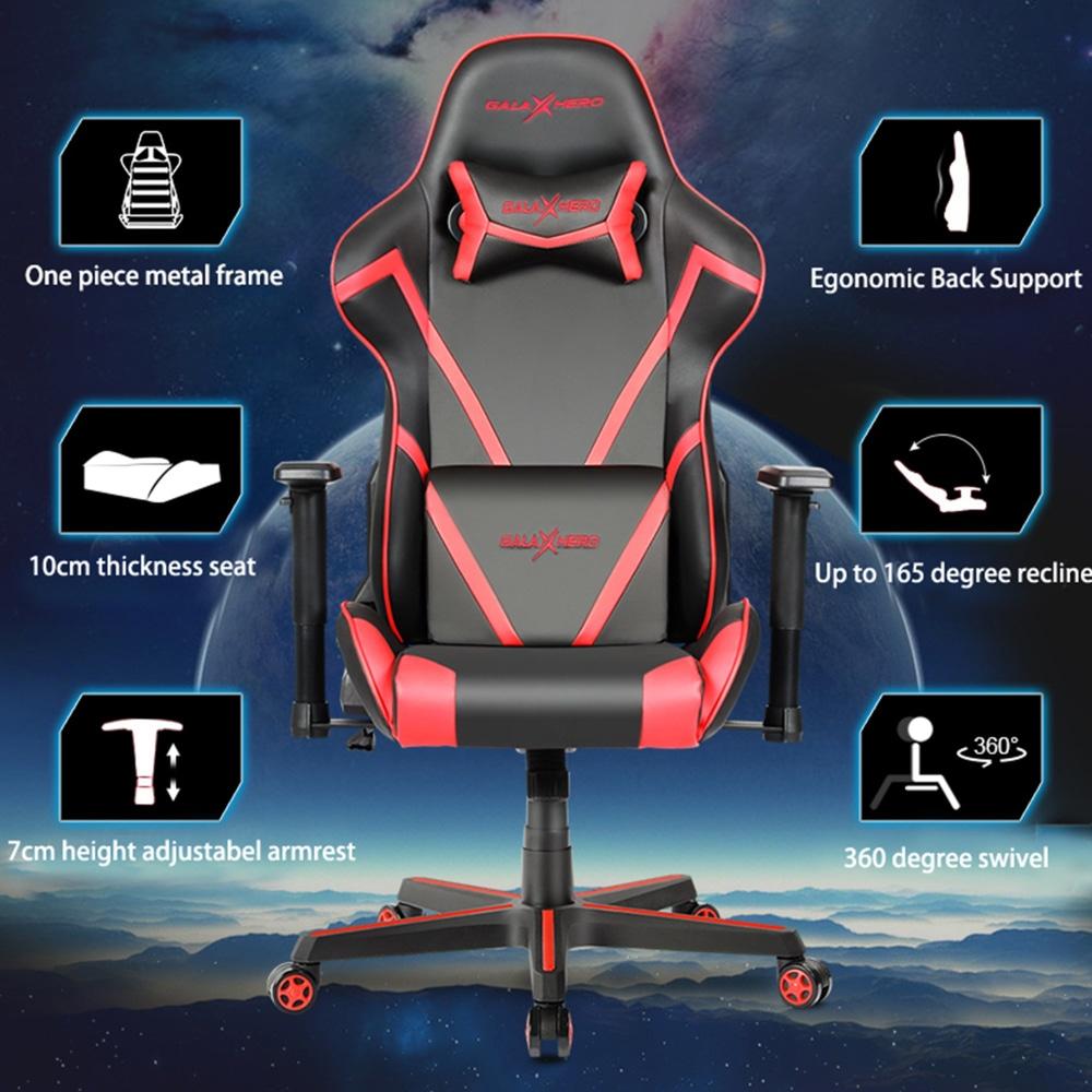 Galaxy Hero Ergonomic Gaming Racing Office Computer Chair - Grey Fast shipping On sale