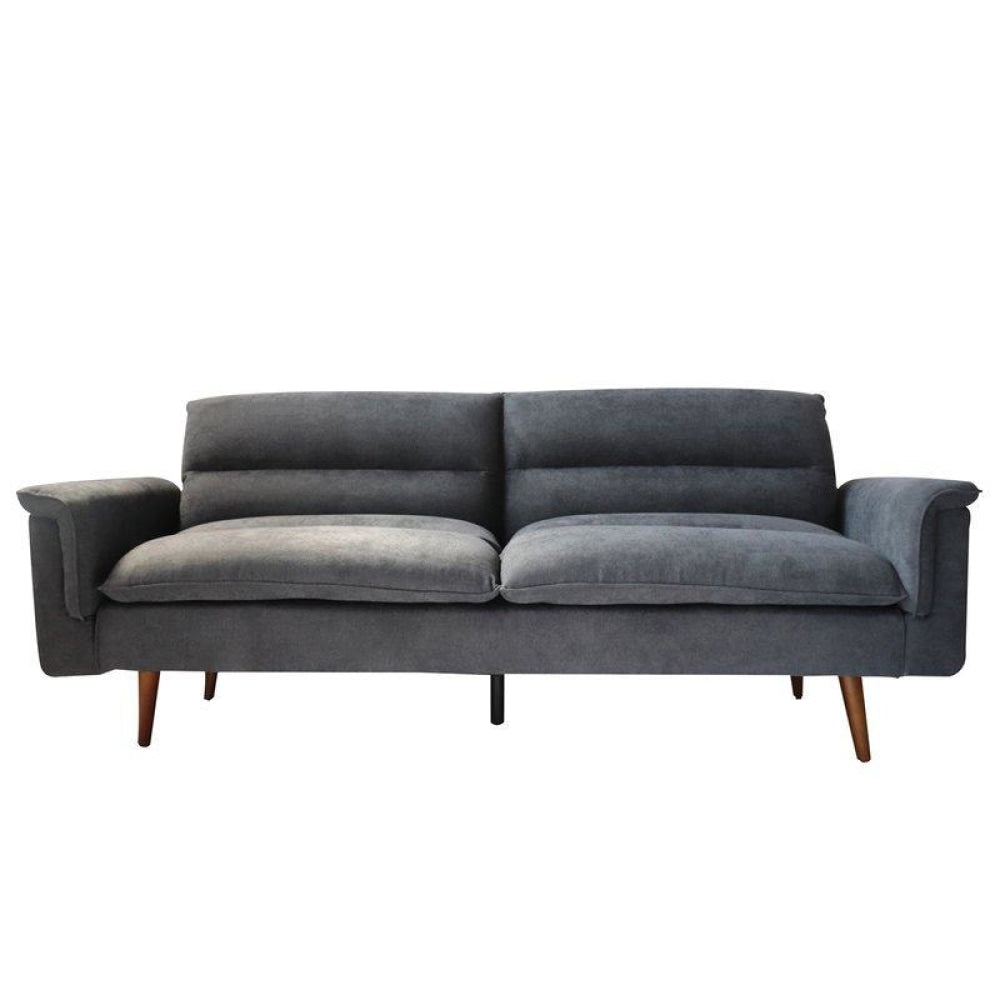 Designer Modern 3-Seater Suede Fabric Lounge Couch Sofa Bed - Grey Fast shipping On sale