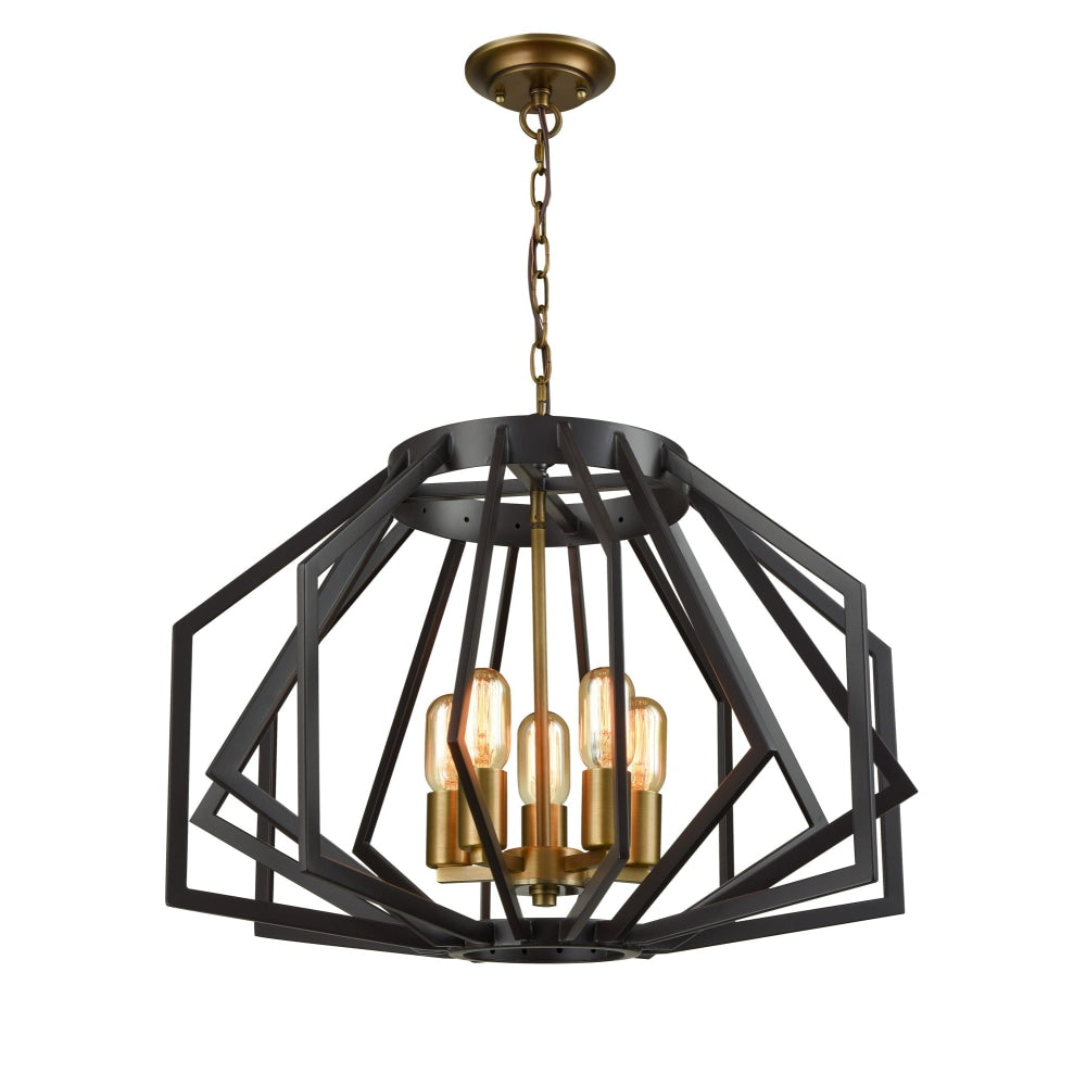 GAMBA Pendant Lamp Light Interior ES X 5 Antique Brass Wide Angular Cage OD600mm Fast shipping On sale