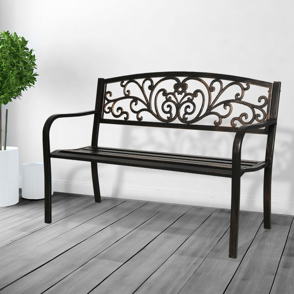 Garden Bench Seat Outdoor Furniture Cast Iron Patio Benches Seats Lounge Chair Fast shipping On sale