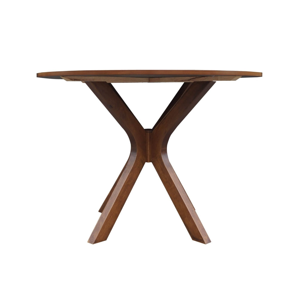 Modern Round Wooden Dining Table 105cm - Walnut Fast shipping On sale