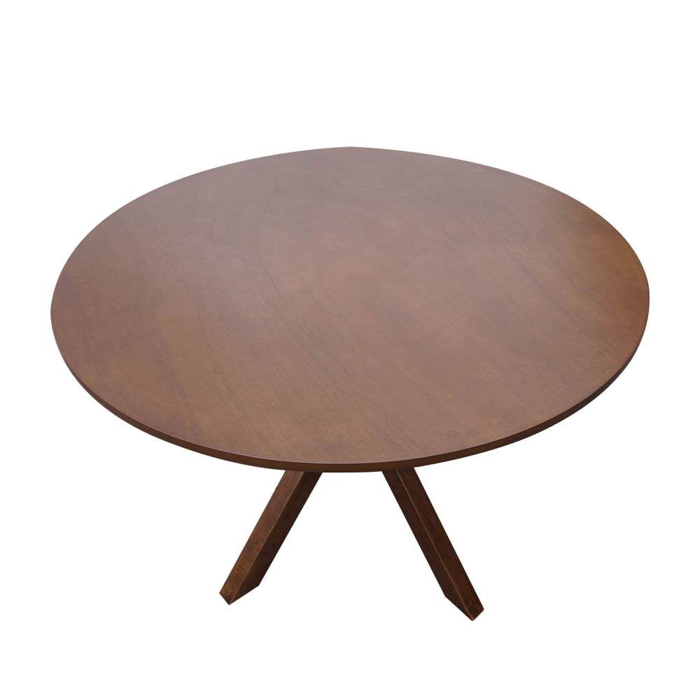Gary Round Wooden Dining Table 105cm - Walnut Fast shipping On sale