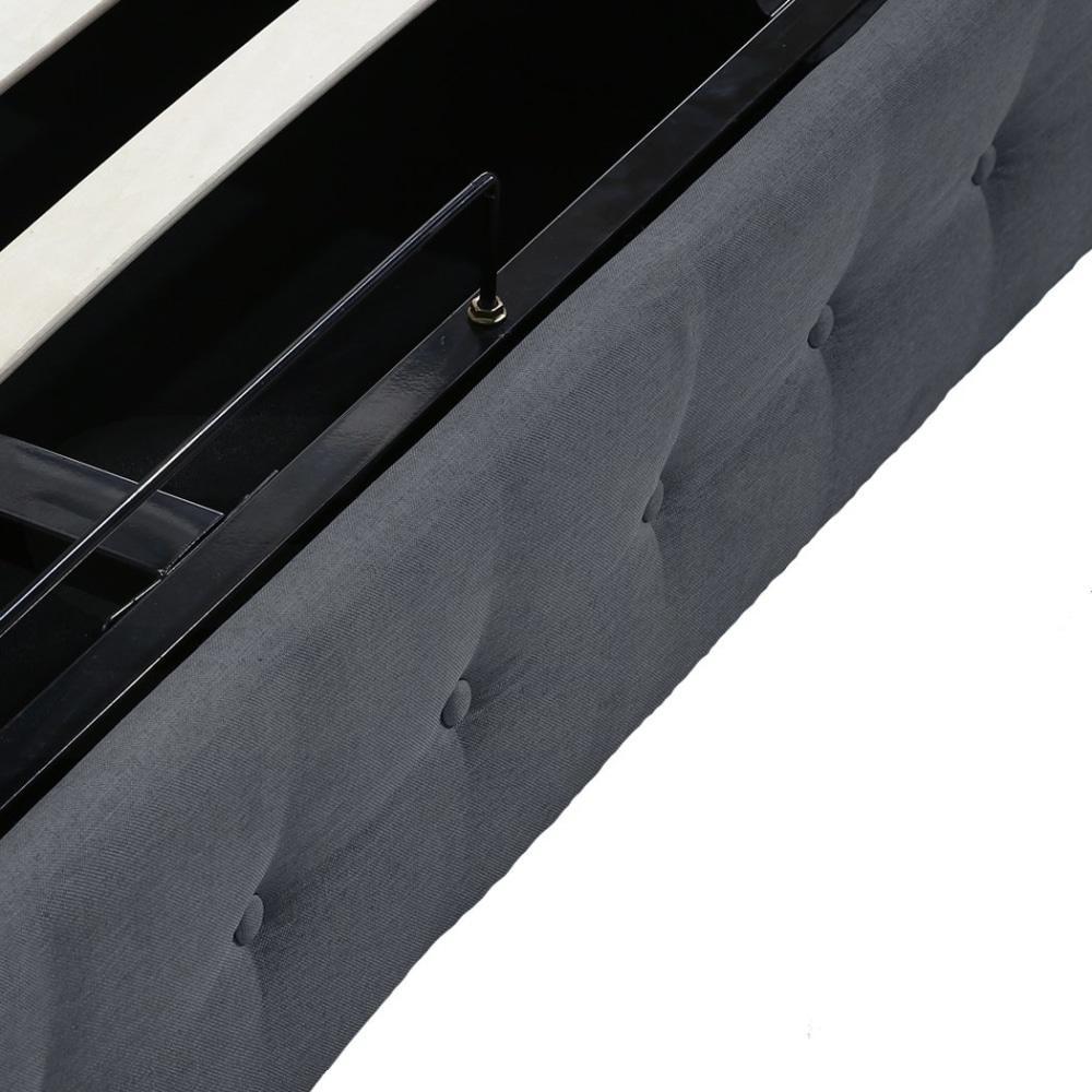 Gas Lift Bed Frame Fabric Base Mattress Storage Queen Size Dark Grey Fast shipping On sale