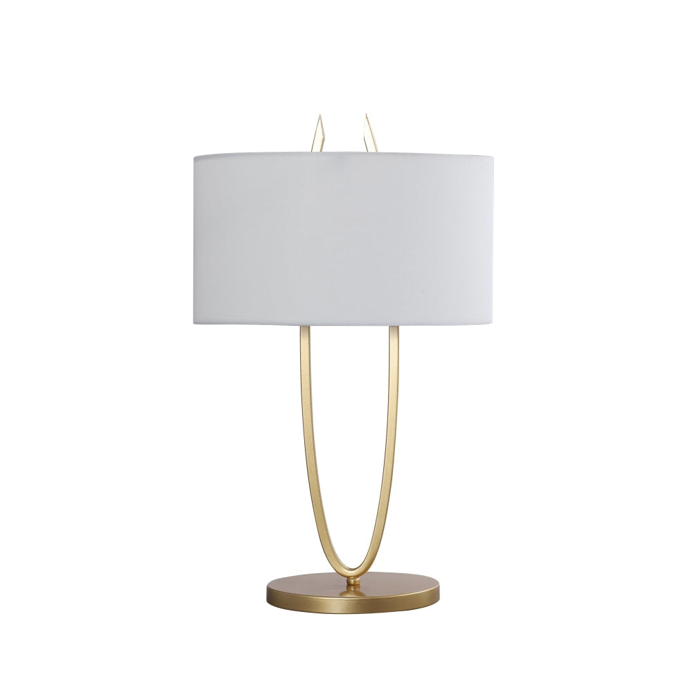 Gina Modern Fabric Shade Metal Table Lamp Light Gold / White Fast shipping On sale