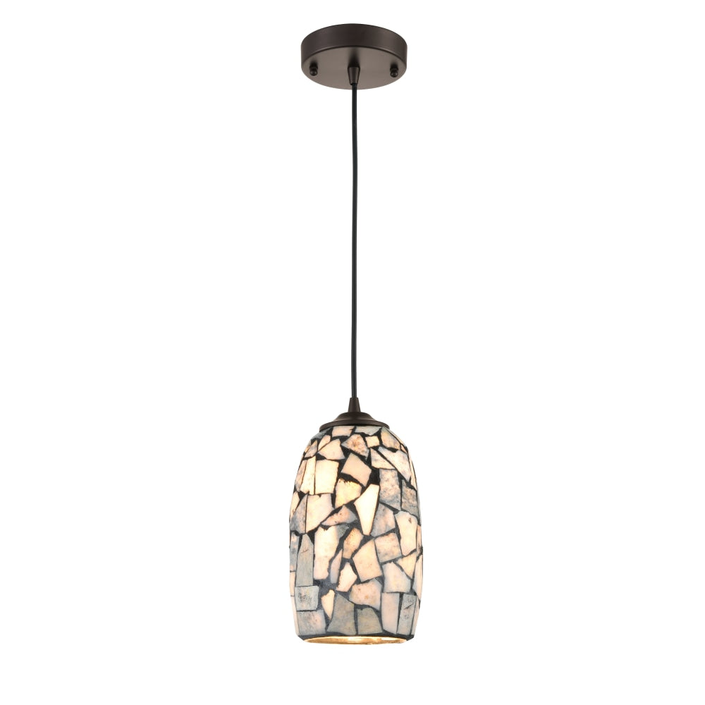 GLAZE Pendant Lamp Light Interior ES Dark Stone Mosaic Glass Ellipse OD136mm Fast shipping On sale
