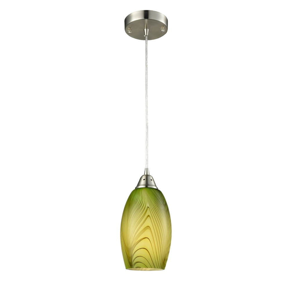 GLAZE Pendant Lamp Light Interior ES Green Glass Ellipse with swirls OD120mm Fast shipping On sale