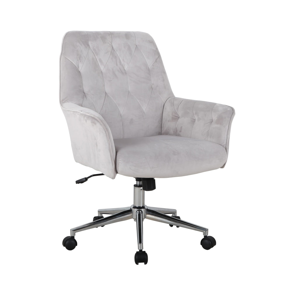 Goodwin Premium Velvet Fabric Executive Office Work Task Desk Computer Chair - Silver Fast shipping On sale