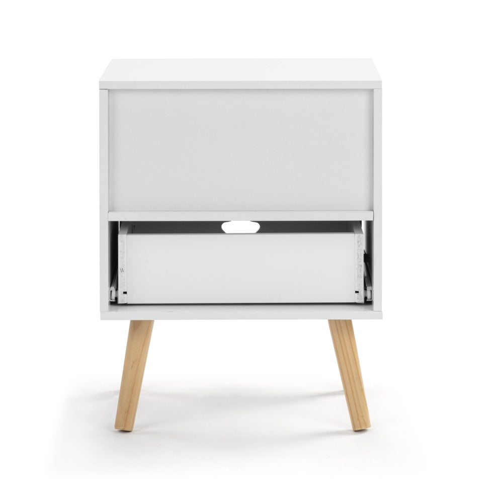 Gracie Modern Open Shelf Nightstand Bedside Table W/ 1-Drawers - White Fast shipping On sale